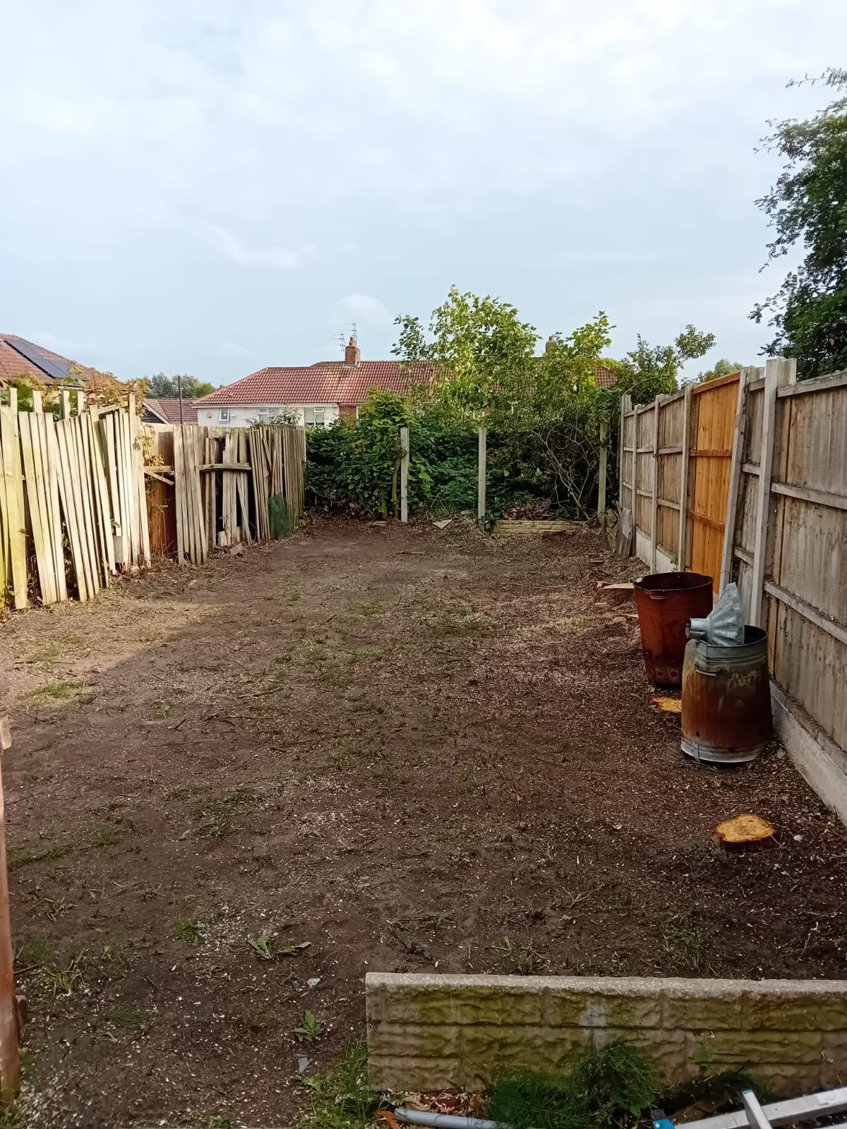 Garden after the removal of bushes and trees in Wirral