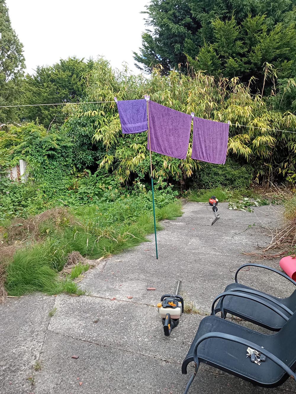 Garden before having bushes and trees removed in Wirral